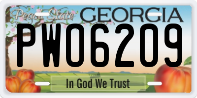 GA license plate PWO6209