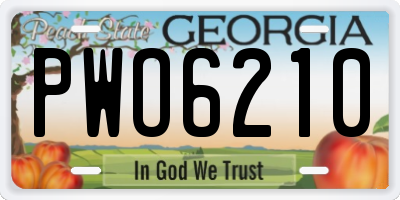 GA license plate PWO6210