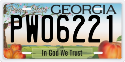 GA license plate PWO6221