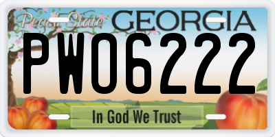GA license plate PWO6222