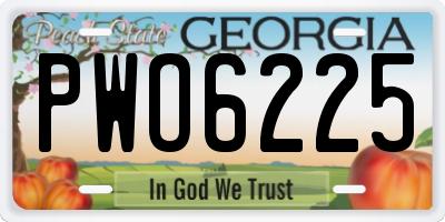 GA license plate PWO6225