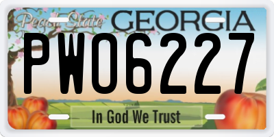 GA license plate PWO6227