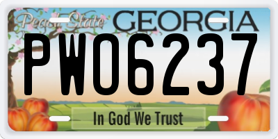 GA license plate PWO6237