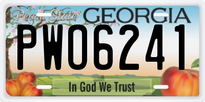 GA license plate PWO6241