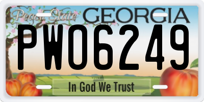 GA license plate PWO6249