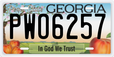GA license plate PWO6257