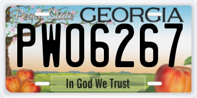 GA license plate PWO6267