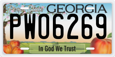 GA license plate PWO6269