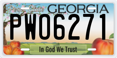GA license plate PWO6271