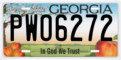 GA license plate PWO6272