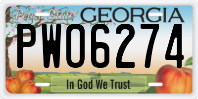GA license plate PWO6274