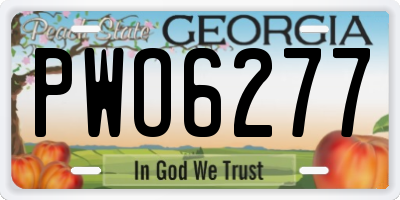 GA license plate PWO6277
