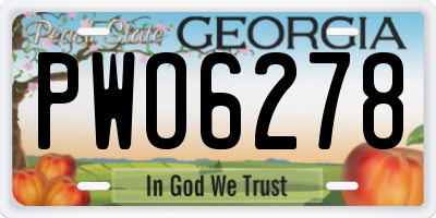 GA license plate PWO6278