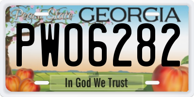 GA license plate PWO6282