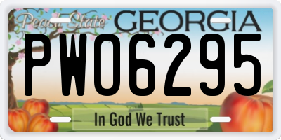 GA license plate PWO6295