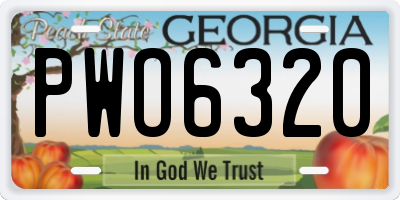 GA license plate PWO6320