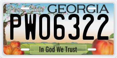 GA license plate PWO6322