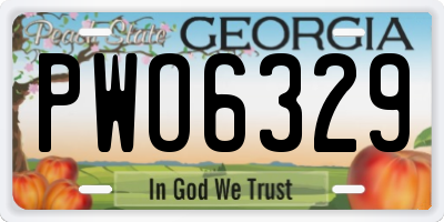 GA license plate PWO6329