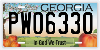 GA license plate PWO6330