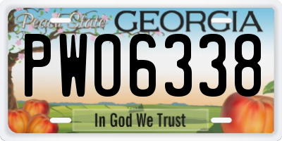 GA license plate PWO6338
