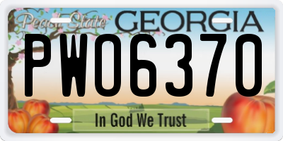 GA license plate PWO6370