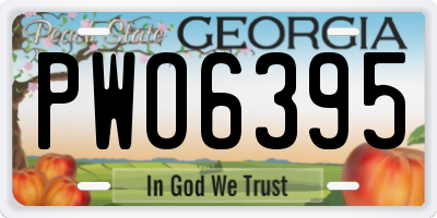 GA license plate PWO6395