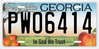GA license plate PWO6414