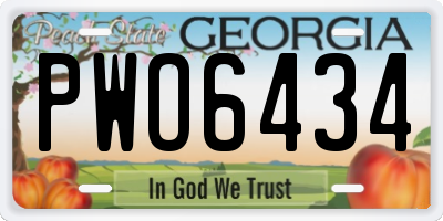 GA license plate PWO6434