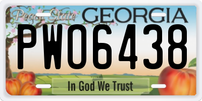 GA license plate PWO6438