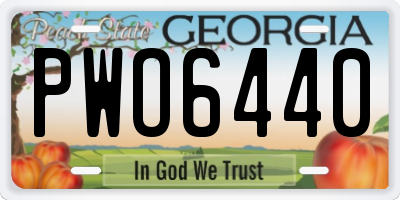 GA license plate PWO6440