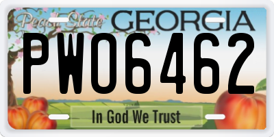 GA license plate PWO6462
