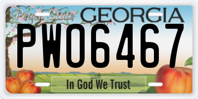 GA license plate PWO6467