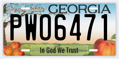 GA license plate PWO6471