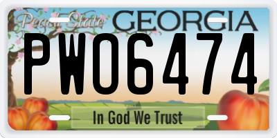 GA license plate PWO6474