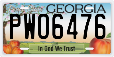GA license plate PWO6476