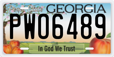 GA license plate PWO6489