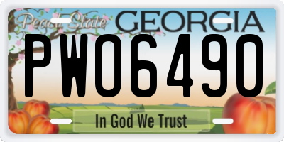 GA license plate PWO6490