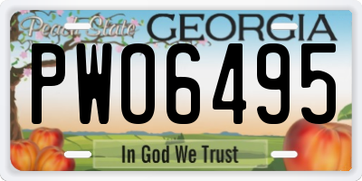 GA license plate PWO6495