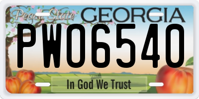 GA license plate PWO6540