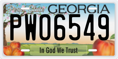 GA license plate PWO6549