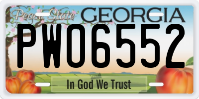 GA license plate PWO6552