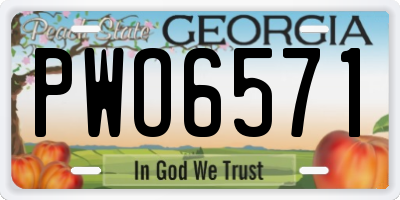 GA license plate PWO6571