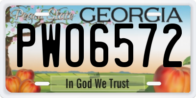 GA license plate PWO6572