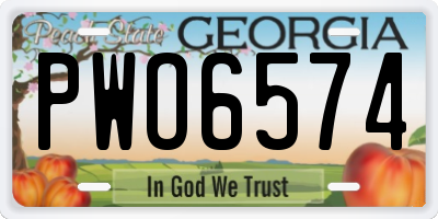 GA license plate PWO6574