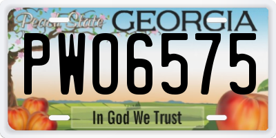 GA license plate PWO6575
