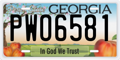 GA license plate PWO6581