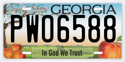 GA license plate PWO6588