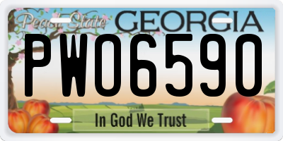 GA license plate PWO6590