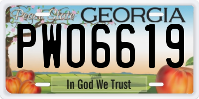 GA license plate PWO6619