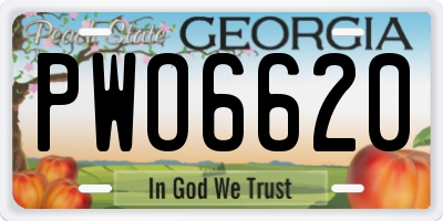GA license plate PWO6620
